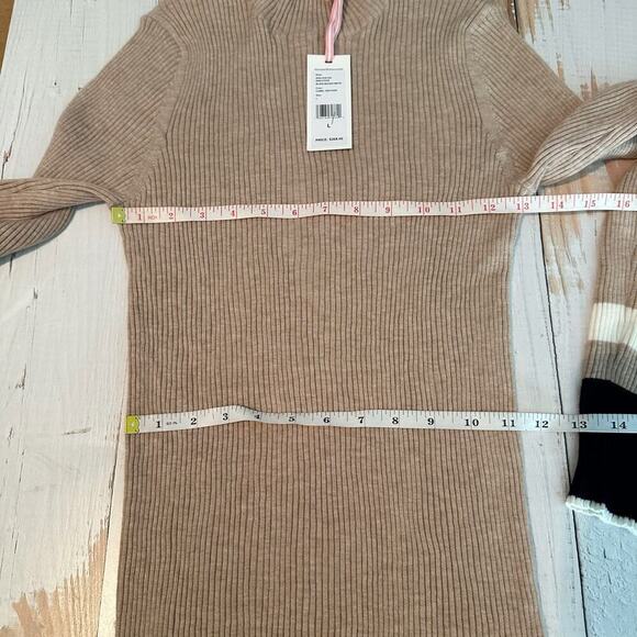 Vineyard Vines Rib Tipped Mock Neck Cashmere Long Line Sweater Size Large - Picture 6 of 8